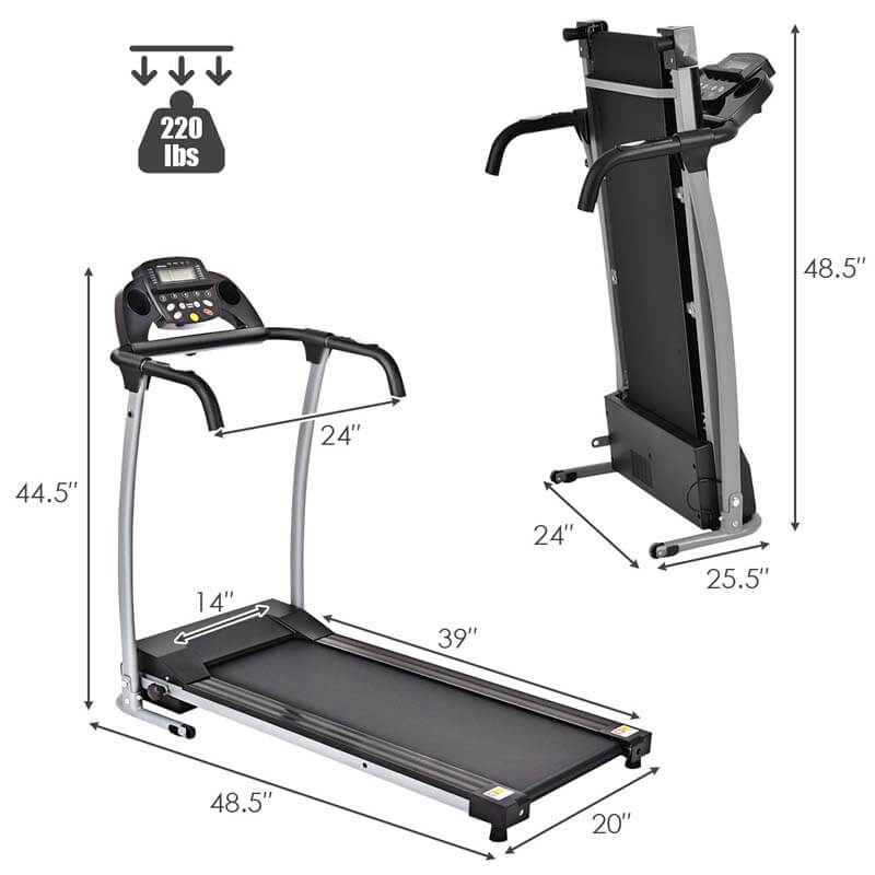 800W Folding Electric Treadmill Motorized Running Fitness Machine