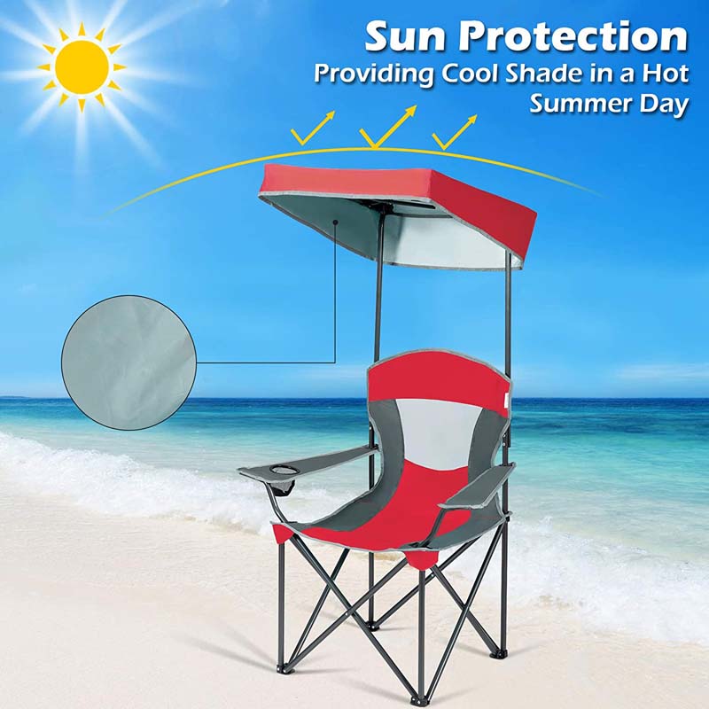 Folding Camping Beach Chair with Canopy