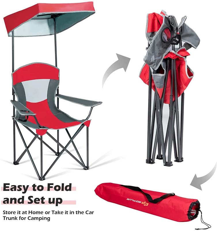 Folding Camping Beach Chair with Canopy