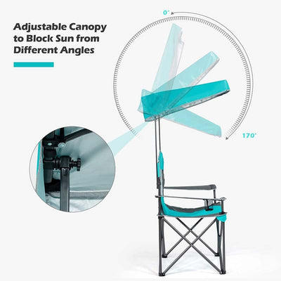 Folding Camping Beach Chair with Canopy