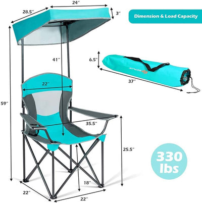 Folding Camping Beach Chair with Canopy