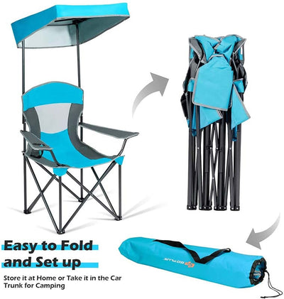 Folding Camping Beach Chair with Canopy