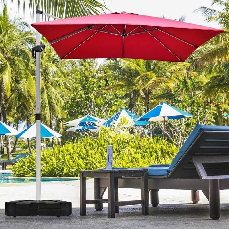 best offset patio umbrella base 220 lbs Offset Patio Umbrella Base with Wheels Sand Water Filled