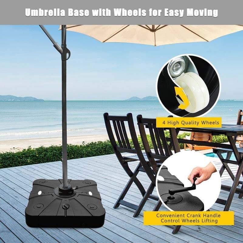 220 lbs Offset Patio Umbrella Base with Wheels