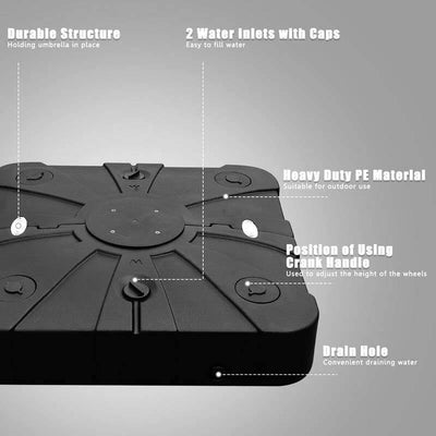 220 lbs Offset Patio Umbrella Base with Wheels