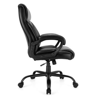 Big and Tall Office Chair 400lbs Ergonomic Computer Chair High Back PU Leather Executive Desk Chair with Rocking Backrest and Adjustable Seat