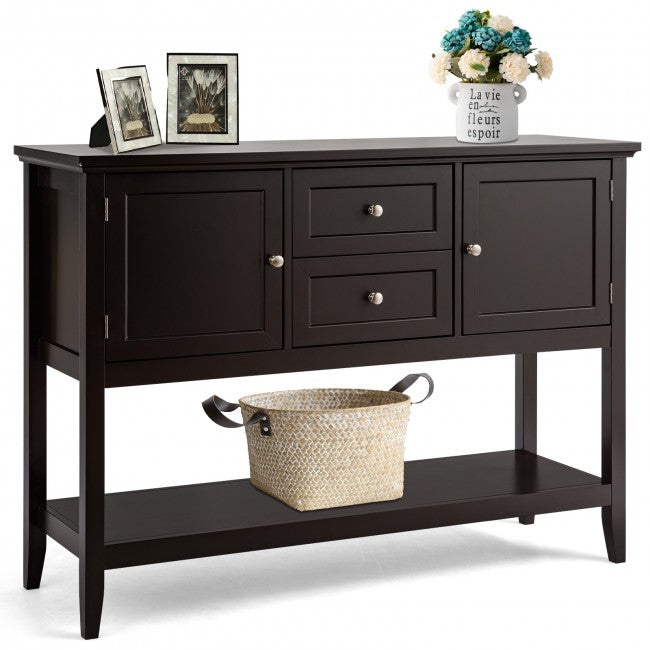 Buffet Sideboard Wooden Storage Cabinet Console Table with Storage Shelf and Drawers