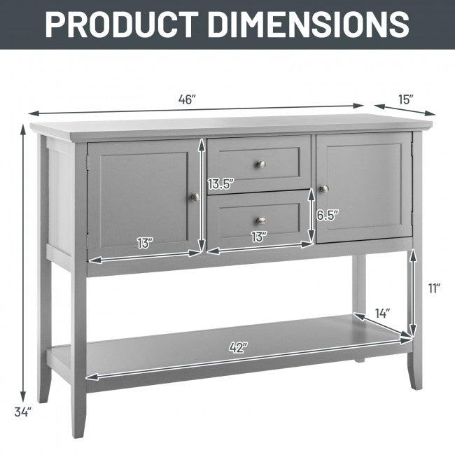 Buffet Sideboard Wooden Storage Cabinet Console Table with Storage Shelf and Drawers