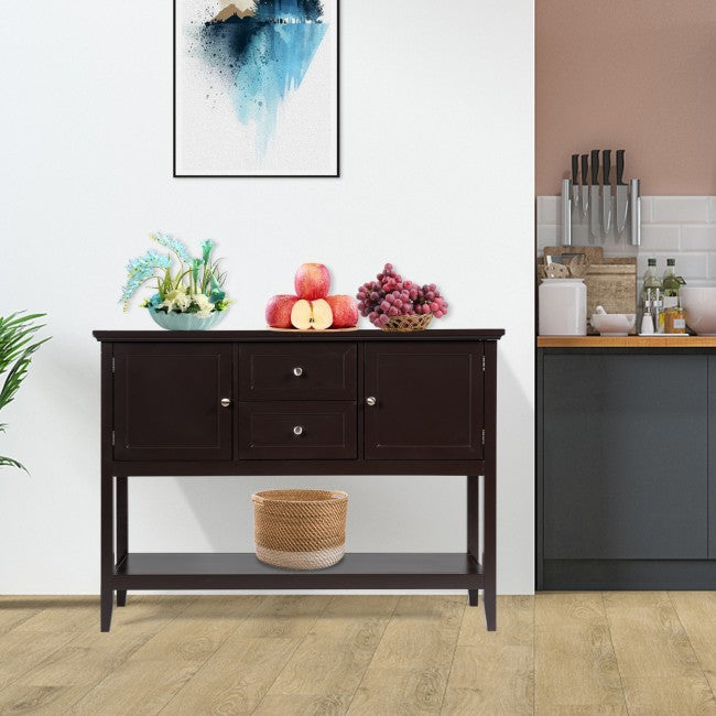 Buffet Sideboard Wooden Storage Cabinet Console Table with Storage Shelf and Drawers