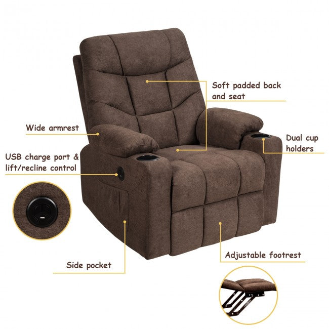 Electric Power Lift Recliner Massage Sofa