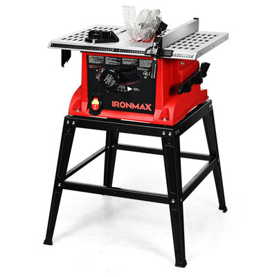 10 Inch Portable Aluminum Table Saw 15 Amp Electric Cutting Machine with Sliding Miter Gauge