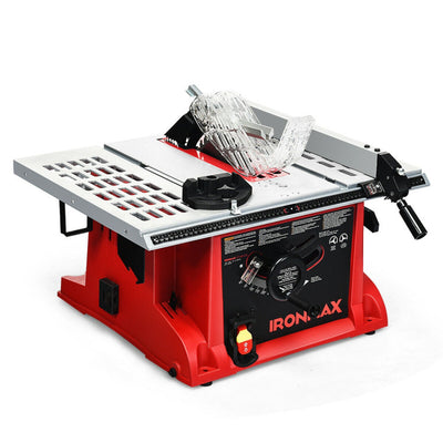 10 Inch Portable Aluminum Table Saw 15 Amp Electric Cutting Machine with Sliding Miter Gauge