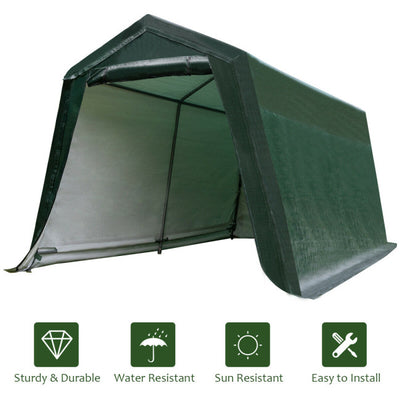 10 x 10 Feet Outdoor Garage Tent Enclosed Carport Shed Storage Shelter Car Canopy with Waterproof Ripstop Cover