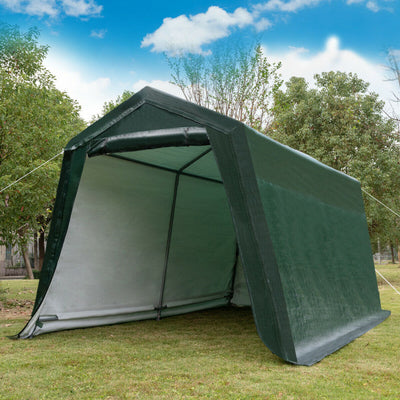 10 x 10 Feet Outdoor Garage Tent Enclosed Carport Shed Storage Shelter Car Canopy with Waterproof Ripstop Cover