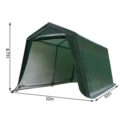 10 x 10 Feet Outdoor Garage Tent Enclosed Carport Shed Storage Shelter Car Canopy with Waterproof Ripstop Cover