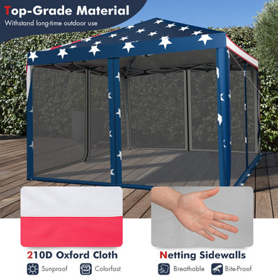 10 x 10 Feet Outdoor Pop-up Canopy Tent Gazebo Shelter with 4 Removable Mesh Walls