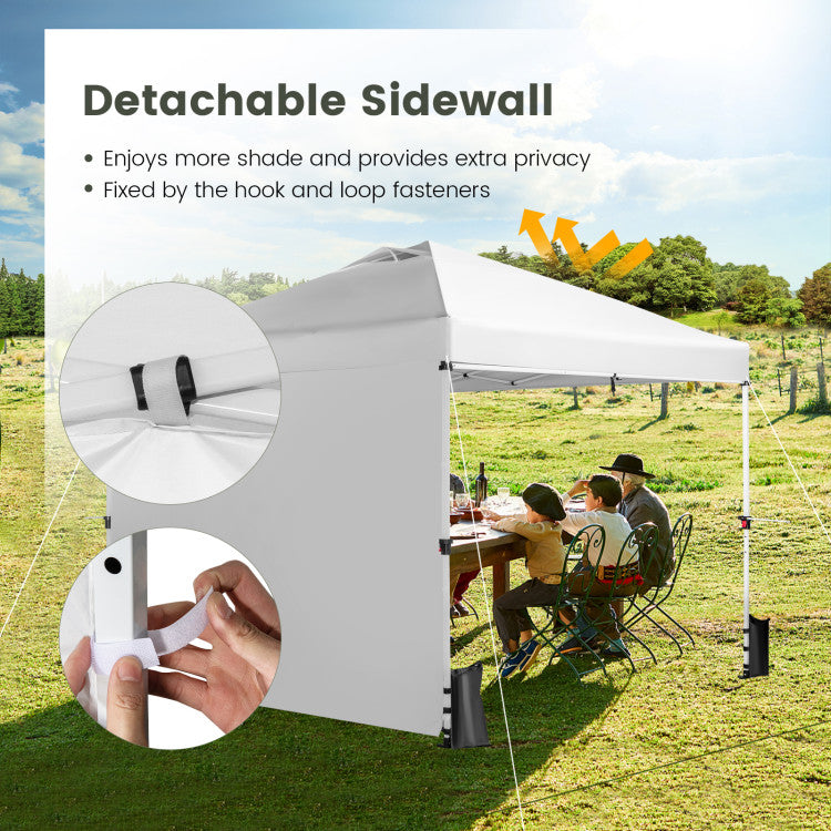 foldable party tent 10 x 10 Feet Foldable Commercial Pop-up Canopy with Roller Bag and Banner Strip-Pink