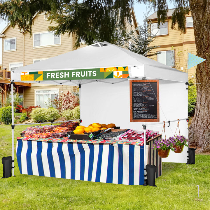 10 x 10 Feet Portable Commercial Pop-up Canopy Foldable Party Tent Awning with Detachable Sidewall and Roller Bag