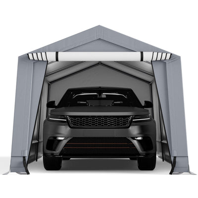 10 x 16 Feet Outdoor Heavy Duty Carport Car Canopy Portable Garage  Storage Shelter with Ventilated Zipper Doors