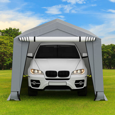 10 x 16 Feet Outdoor Heavy Duty Carport Car Canopy Portable Garage  Storage Shelter with Ventilated Zipper Doors