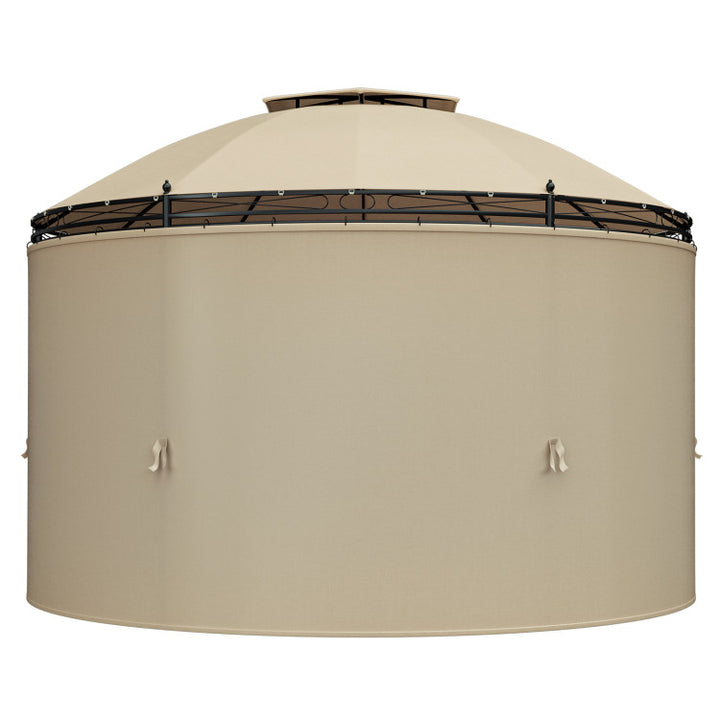 11.5 Feet Outdoor Dome Gazebo Patio Round Canopy Shelter with Removable Curtain and Large Activity Space