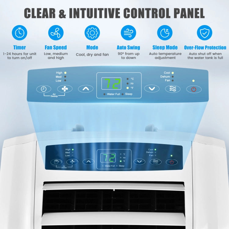 11500 BTU 3-in-1 Portable Air Conditioner Powerful AC Unit with Dual Hose and Remote Control