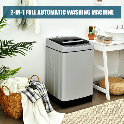 11 LBS Portable Full-Automatic Washing Machine Compact 1.5 Cubic Feet Laundry Washer Spin with LED Display