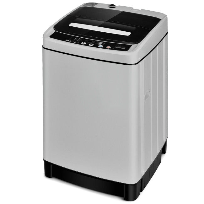 11 LBS Portable Full-Automatic Washing Machine Compact 1.5 Cubic Feet Laundry Washer Spin with LED Display