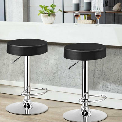 Set of 2 Adjustable Swivel Round Bar Stool Pub Chair