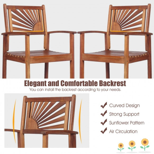 3 Pieces Patio Bar Set with 2 Bar Stools and 1 Bar Table