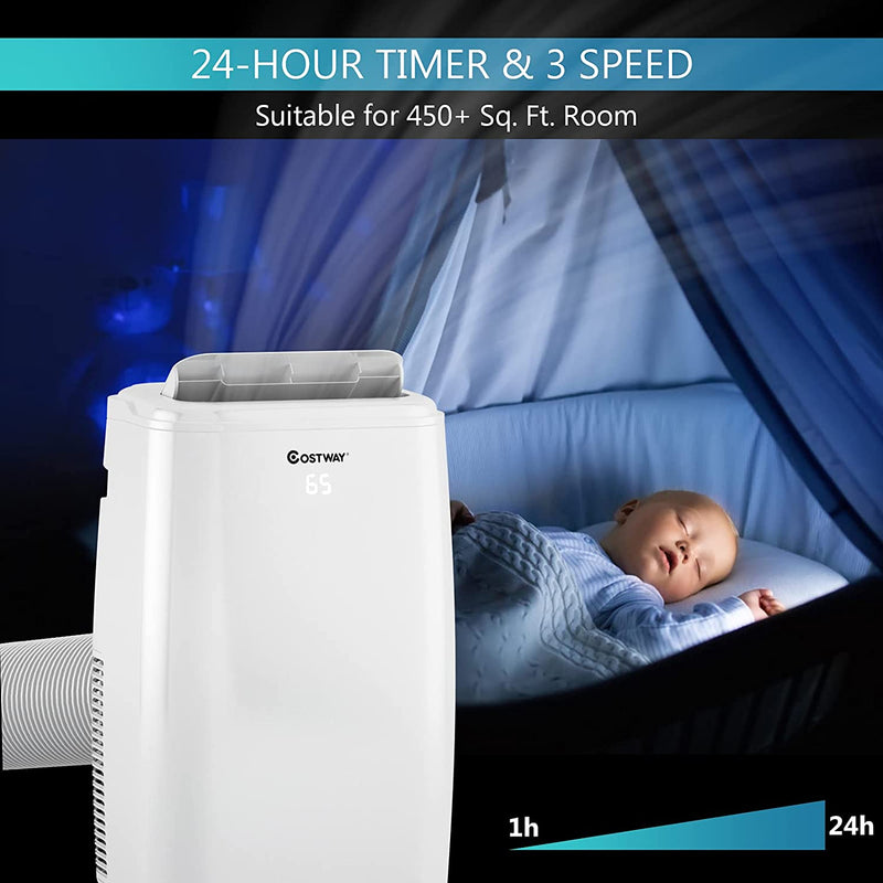 12000 BTU Portable Air Conditioner Multifunctional Air Cooler with Remote Control and 24-hour Timer