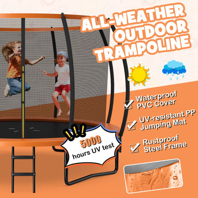 12FT ASTM Approved Trampolines Outdoor Large Recreational Trampoline with Enclosure Net and Safety Pad for Kids Youth Adults