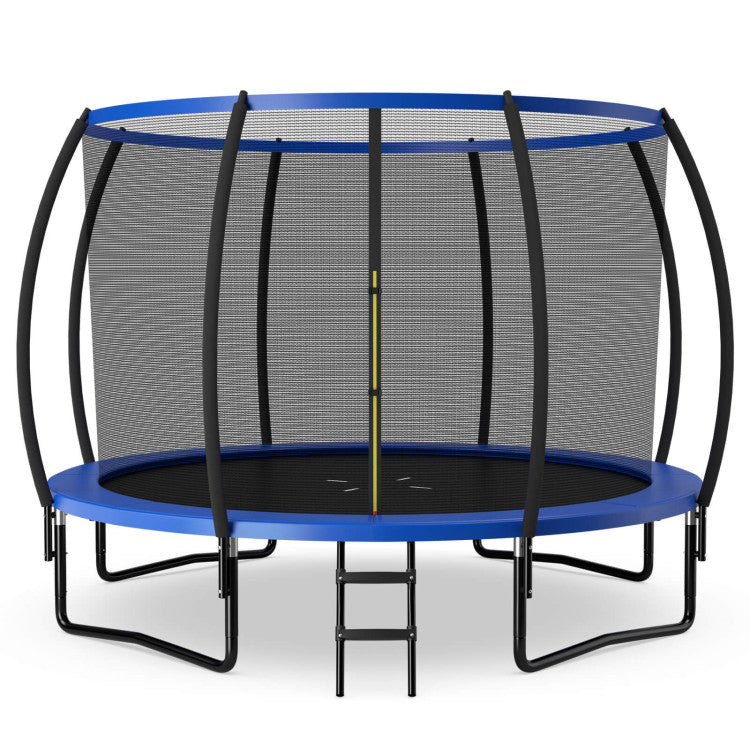 12FT ASTM Approved Trampolines Outdoor Large Recreational Trampoline with Enclosure Net and Safety Pad for Kids Youth Adults