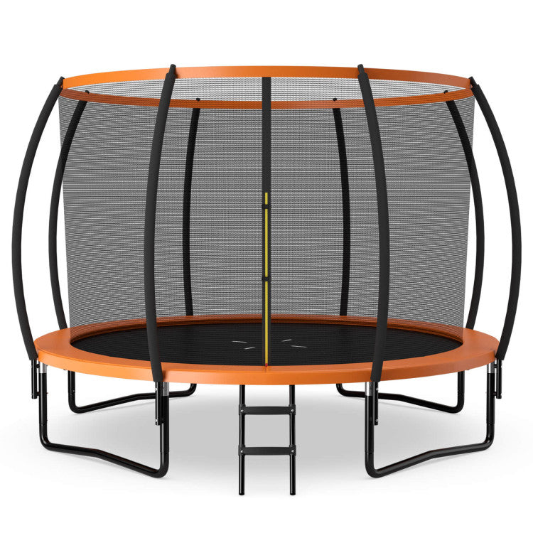 12FT ASTM Approved Trampolines Outdoor Large Recreational Trampoline with Enclosure Net and Safety Pad for Kids Youth Adults