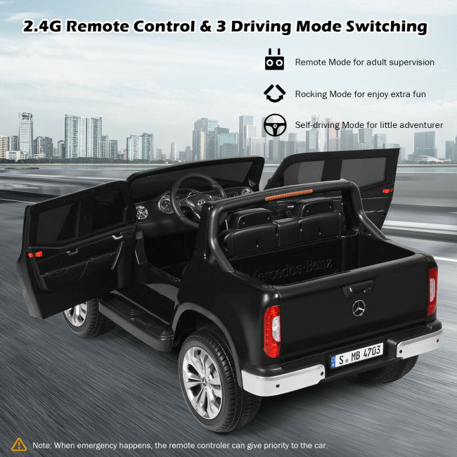 12V 2-Seater Kids Ride On Truck Licensed Mercedes Benz X Class Electric Vehicle with Remote Control