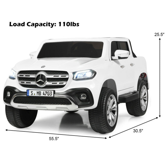 12V 2-Seater Kids Ride On Truck Licensed Mercedes Benz X Class Electric Vehicle with Remote Control-Canada Only