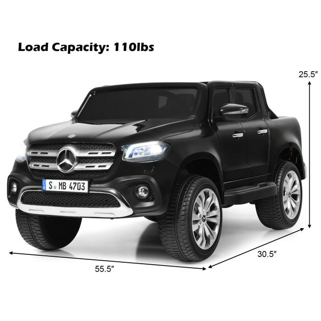 12V 2-Seater Kids Ride On Truck Licensed Mercedes Benz X Class Electric Vehicle with Remote Control-Canada Only