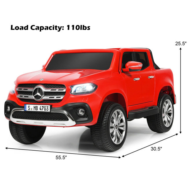 12V 2-Seater Kids Ride On Truck Licensed Mercedes Benz X Class Electric Vehicle with Remote Control