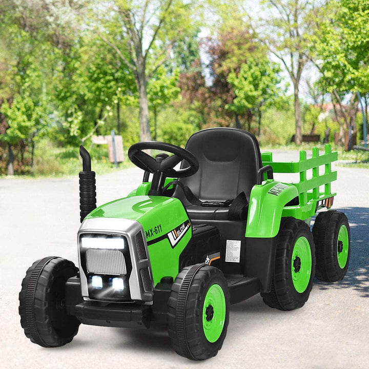 12V Battery Powered Ride On Tractor Electric Vehicle Toy Car with 3-Gear-Shift Ground Loader and Remote Control-Canada Only