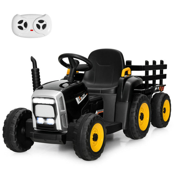 12V Battery Powered Ride On Tractor Electric Vehicle Toy Car with 3-Gear-Shift Ground Loader and Remote Control-Canada Only