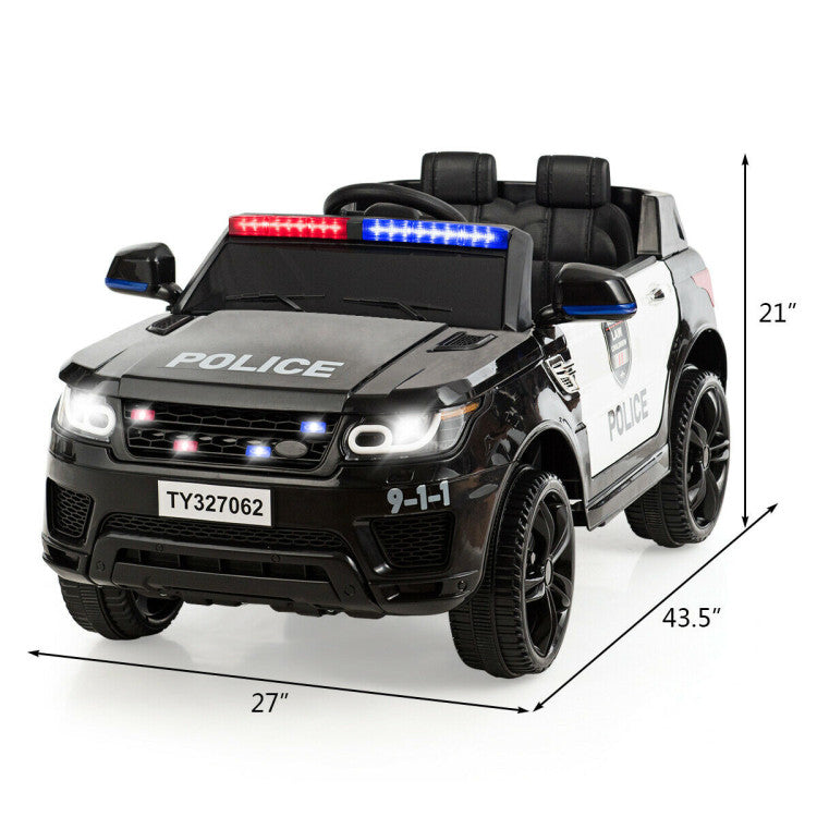 12V Electric Kids Ride On Police Car Toy Vehicles with Two Control Modes