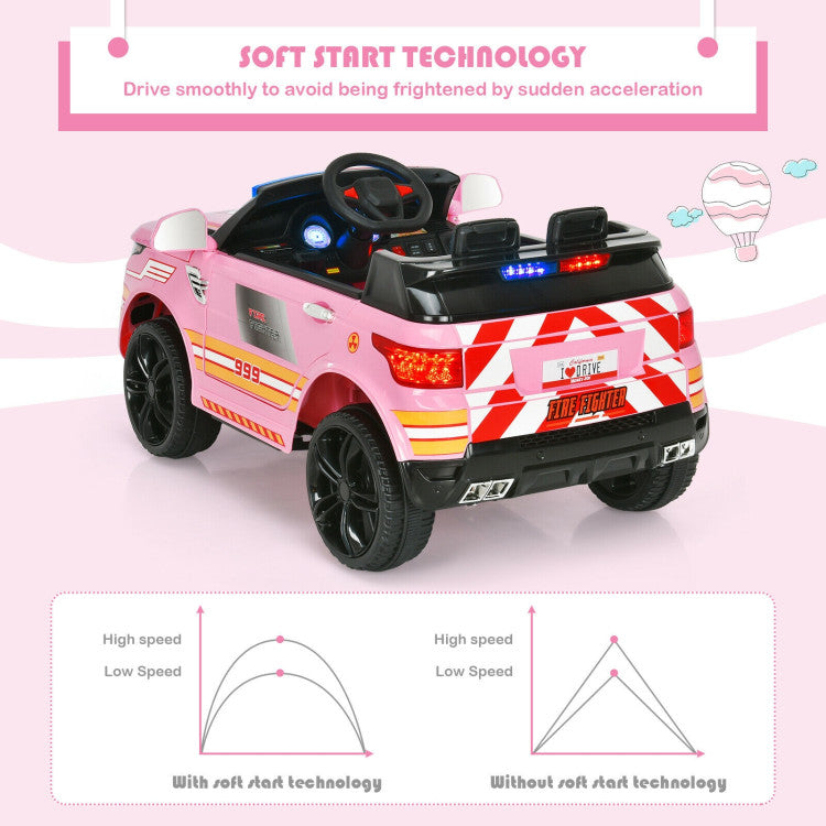 12V Electric Kids Ride On Police Car Toy Vehicles with Two Control Modes