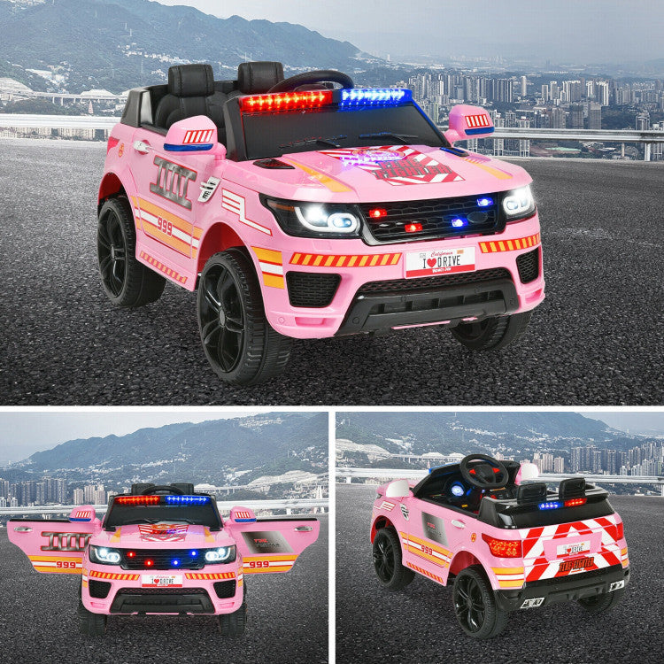 12V Electric Kids Ride On Police Car Toy Vehicles with Two Control Modes