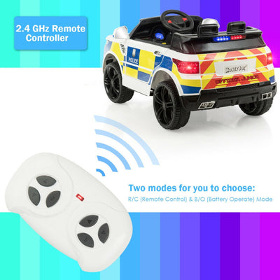 12V Electric Kids Ride On Police Car Toy Vehicles with Two Control Modes