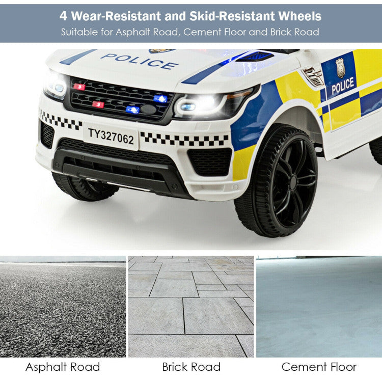 12V Electric Kids Ride On Police Car Toy Vehicles with Two Control Modes
