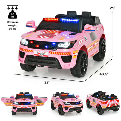 12V Electric Kids Ride On Police Car Toy Vehicles with Two Control Modes