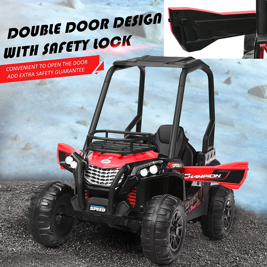 12V Electric Kids Ride On Truck RC Off-Road UTV Toy Car with Remote Control and Storage Basket