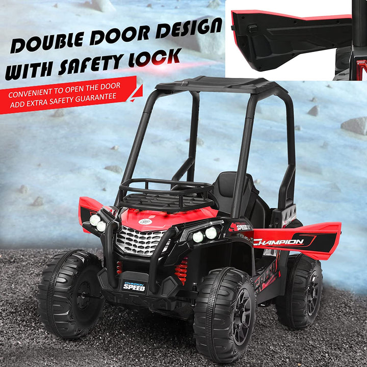 12V Electric Kids Ride On Truck RC Off-Road UTV Toy Car with Remote Control and Storage Basket