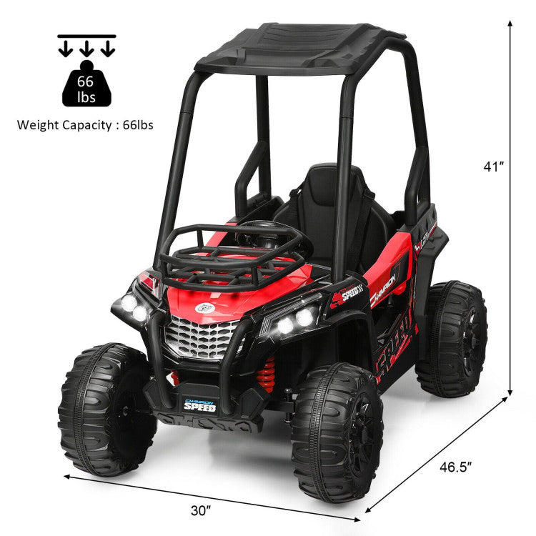 12V Electric Kids Ride On Truck RC Off-Road UTV Toy Car with Remote Control and Storage Basket