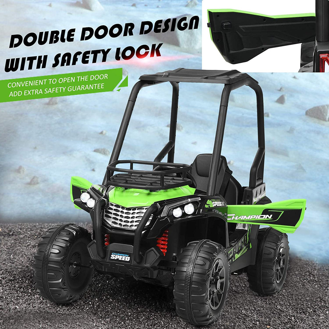 12V Electric Kids Ride On Truck RC Off-Road UTV Toy Car with Remote Control and Storage Basket